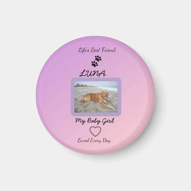 Pawprint Heart Pet Joy Magnet (Vorne)