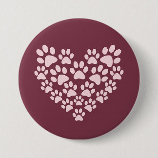 Pawprint Herz Button
