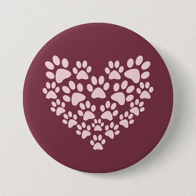 Pawprint Herz Button (Vorderseite)