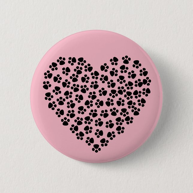 Pawprint Herz Button (Vorderseite)