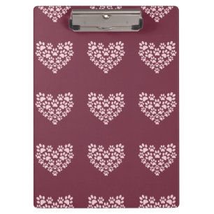 Pawprint Herz Klemmbrett