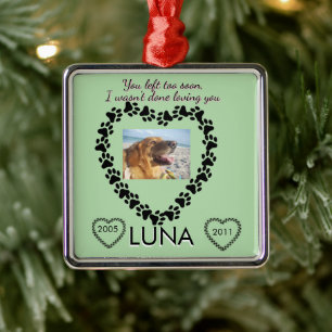 Pawprint-Herz-Lymphom-Tribut Ornament Aus Metall
