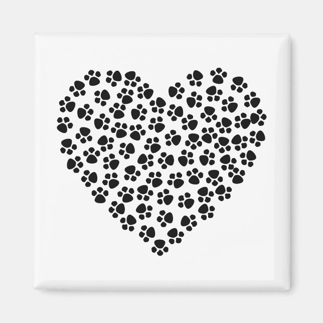 Pawprint Herz Magnet (Vorne)