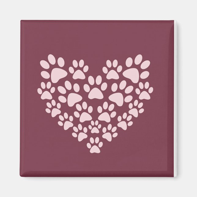 Pawprint Herz Magnet (Vorne)