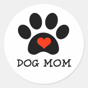 Pawprint Hund-Mama Runder Aufkleber