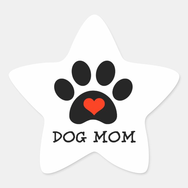 Pawprint Hund-Mama Stern-Aufkleber (Vorderseite)