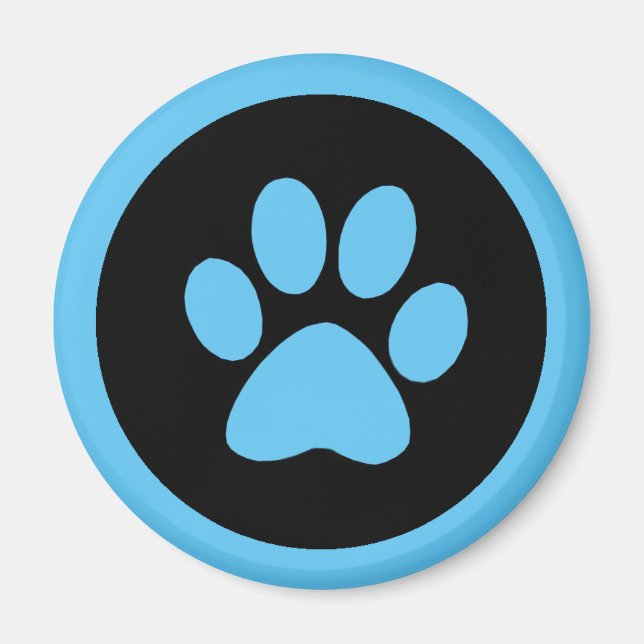 Pawprint Magnet in Blau und Schwarz (Vorne)