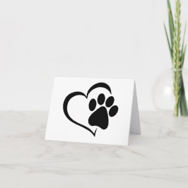 PawPrint mit Herzdesign-BLANK-Karte Karte