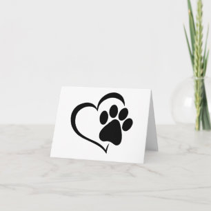 PawPrint mit Herzdesign-BLANK-Karte Karte
