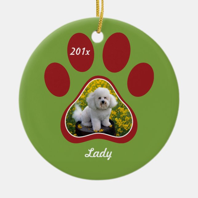 Pawprint Personalized Pet Ornament (Vorne)