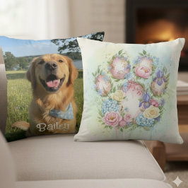 Pawprint Pillow – Watercolor Floral Pet Art Kissen