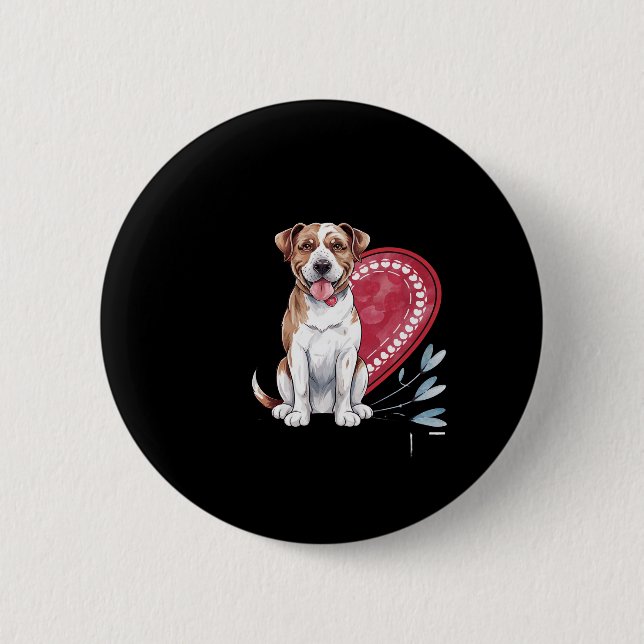 Pawprints auf My Heart Dog Button (Vorderseite)