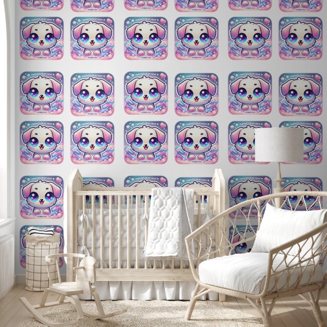 Pawprints auf My Heart Kawaii Puppy Pet Liebe Desi Tapete (Kinder)