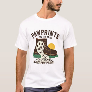 Pawprints auf Trail Wanderung Boot Hund Lover Grap T-Shirt