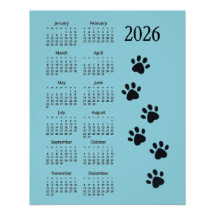 Pawprints Design 2026 Kalenderposter Poster