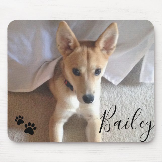 Pawprints von benutzerdefinierten Dog-Pet-Fotos un Mousepad (Vorne)