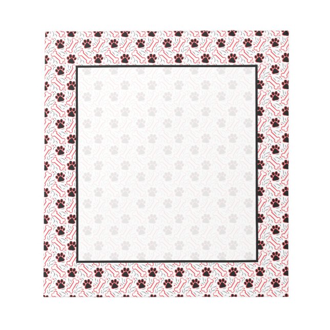 Paws and Bones Funny Design for Dog Lovers Notizblock (Vorderseite)