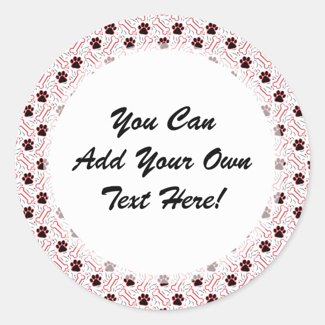 Paws and Bones Funny Design for Dog Lovers Runder Aufkleber (Vorderseite)