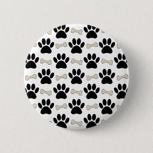 Paws And Bones Muster Haustier Button