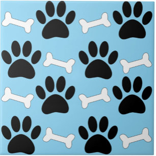 Paws And Bones Nahtloses Muster Benutzerdefiniert Fliese