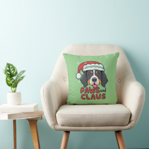 Paws and Claus - Christmas Bernese Dog Kissen