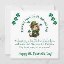 Paws and Claws St. Patrick's Day Leprechaun Cat