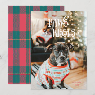 Paws and Kisses Lustige Tier-Foto-Feiertagskarte Einladung