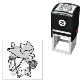 Paws and Play – Adorable Cat Illustration Permastempel