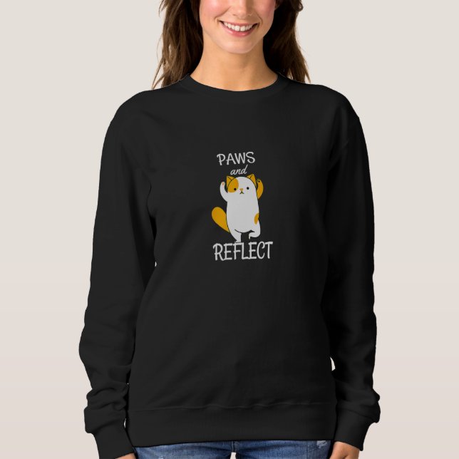 Paws And Reflect Cute Cat Yoga Mindfulness Present Sweatshirt (Vorderseite)