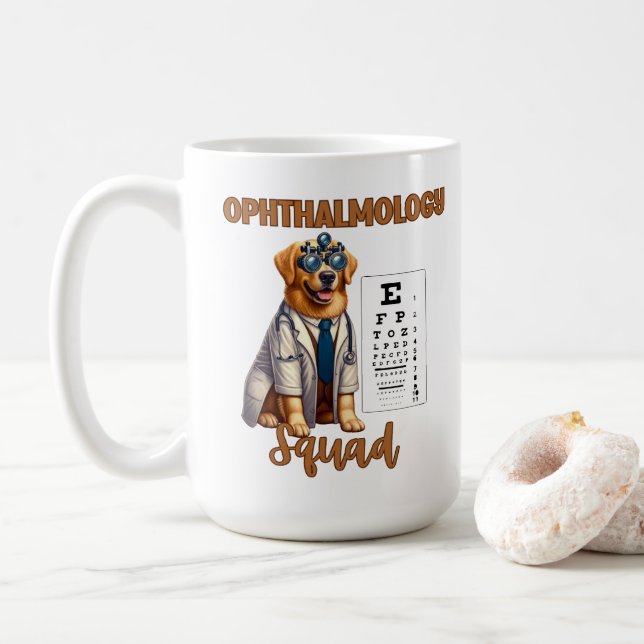 Paws and Vision Animal Ophthalmology Squad Kaffeetasse (Mit Donut)