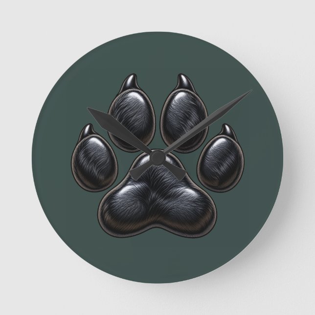 Paws Before Boots in the Sunset Runde Wanduhr (Vorderseite)