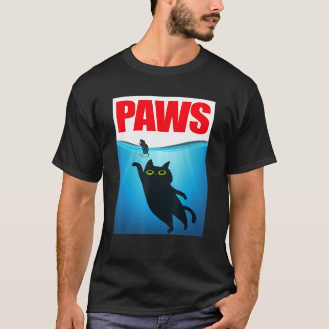 Paws Black Cat and Mouse Top Niedlich Cat Parody (Vorderseite)