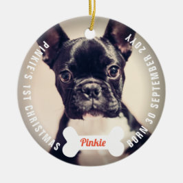 Paws & Bones Hund Lover Pet Erstes Weihnachtsfest Keramik Ornament