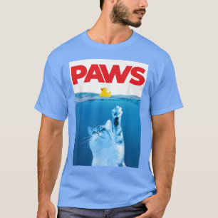 PAWS Cat And Yellow Rubber Duck Cute Kitten Funny T-Shirt