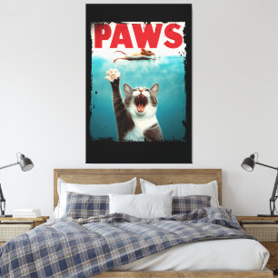 PAWS Cat Mouse Parodie der Kiefer Film Poster Leinwanddruck
