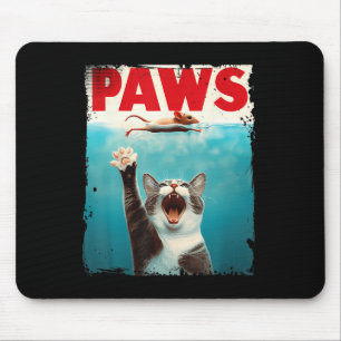Paws Cat Mouse Parody Cat Shark Chasing Maus Kitt Mousepad