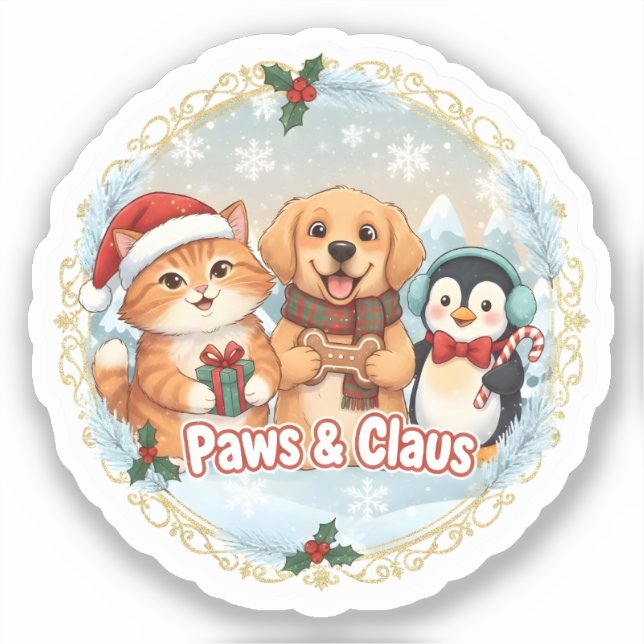 Paws & Claus Aufkleber (Vorderseite)