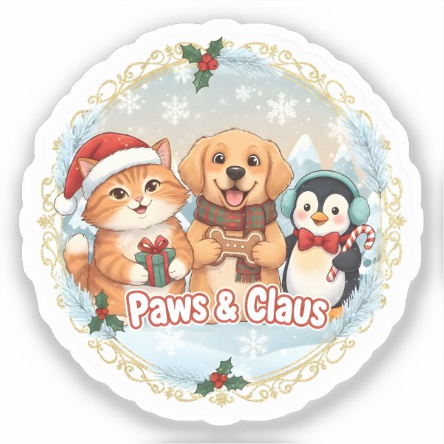 Paws & Claus Aufkleber (Vorderseite)