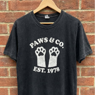 Paws & Co Est. 1978 Hundepfotenabdruck Vintage-Hun T-Shirt