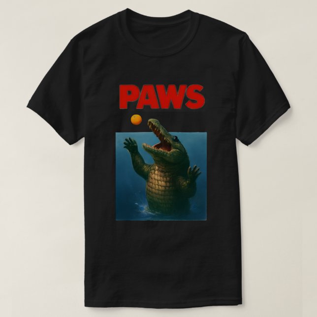 PAWS Crocodile Parody – Funny Movie Spoof Design T-Shirt (Design vorne)