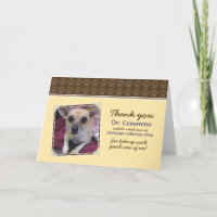 Paws Dankeschön Karte für den Tierarzt (gelb/braun