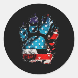 Paws des Patriotismus Katzen auf der US-Flagge für Runder Aufkleber