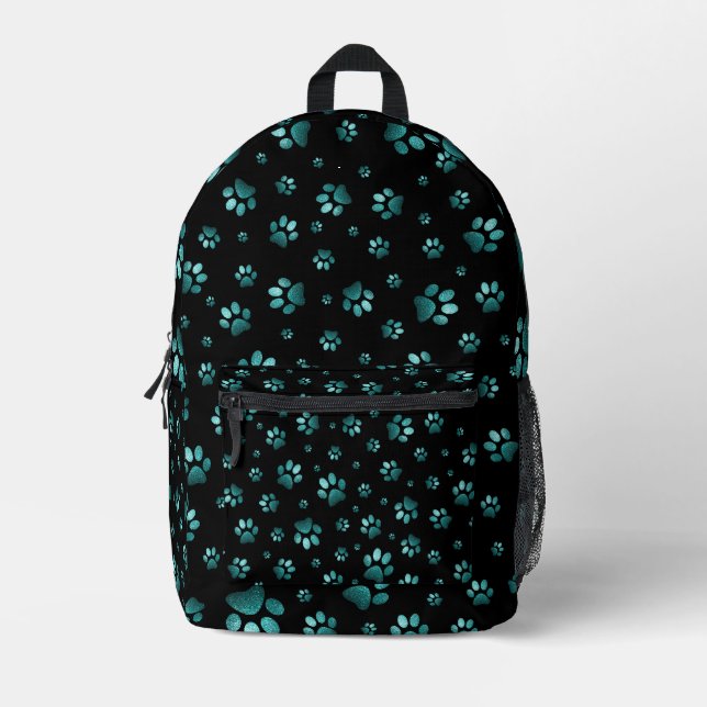 Paws drucken funkelnden Cyan-Glitzer, Bedruckter Rucksack (Vorderseite)