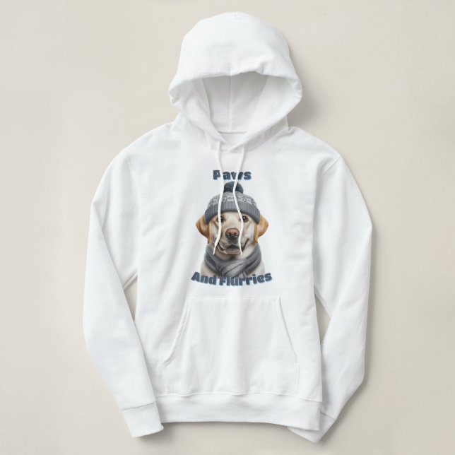 Paws & Flurries - Winterhundedesign Hoodie (Design vorne)