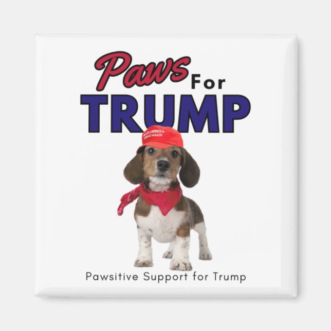 Paws for Trump Magnet - Trump 2024 unterstützen (Vorne)