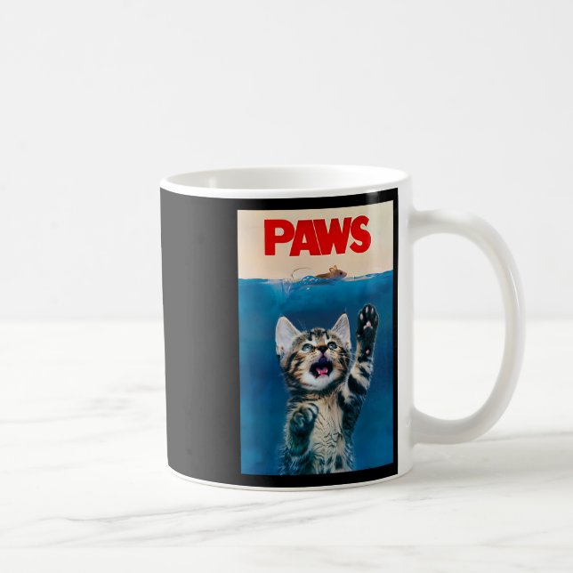 Paws Funny Cat Parody Cat Lover Geschenk Kittenhai Kaffeetasse (Rechts)