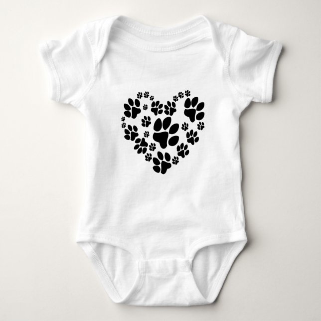 Paws Heart Baby Strampler (Vorderseite)