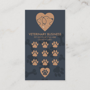 Paws Heart Stethescope Tierarzt Treuekarte