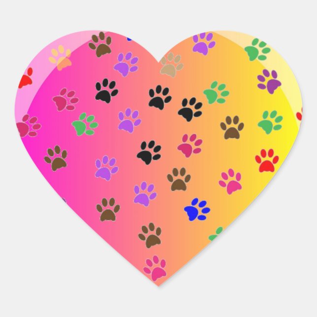 Paws Heart Sticker (Vorderseite)