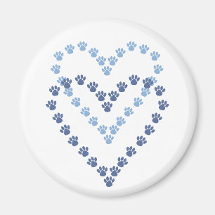 Paws Here Heart Shaped Paw Prints Magnet